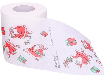 Забавный рождественский подарок, рулон туалетной бумаги, Санта-Клаус и упаковка.