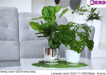 14 dwukolorowa doniczka z podstawką lustro BIAŁA - KRAINA LODU DUO/111/020