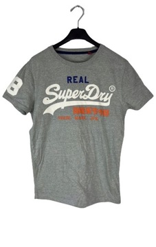 T-Shirt Męski Okrągły Superdry Szary Uniwersalny