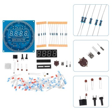 1 ZESTAW DIY ZESTAW ZEGARÓW ELEKTRONICZNYCH LED OBROTÓW
