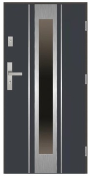 Drzwi zewnętrzne GRUBE 68 mm. GI-09 ANTRACYT 90 P