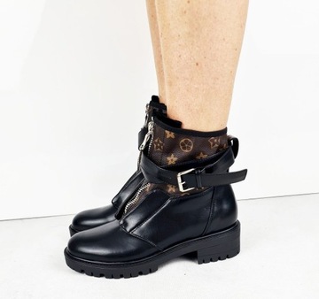 НОВЫЕ ЧЕРНО-КОРИЧНЕВЫЕ ТУФЛИ С УЗОРАМИ 40