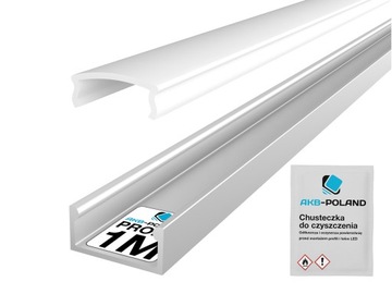 PROFIL ALUMINIOWY LED Taśma LED Natynkowy Wpuszczany KLOSZ MLECZNY 1 METR