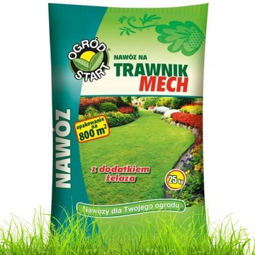 NAWÓZ DO TRAWNIKA Z MCHEM Trawników GRANULAT ŻELAZO 25kg Ogród Start