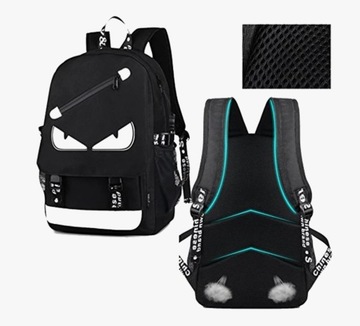 ШКОЛЬНЫЙ РЮКЗАК, молодежная школьная сумка, светящиеся глаза