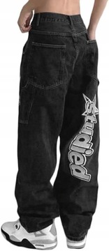 Męskie Jeansy Luźne Vintage Hip Hop Streetwear Y2K