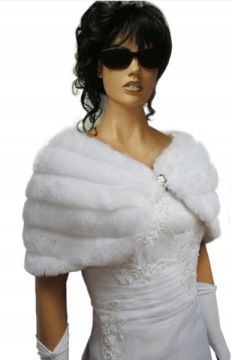 Красивый МЕХОВОЙ ПАЛАКИН для свадебного болеро БЕЛЫЙ DiVon