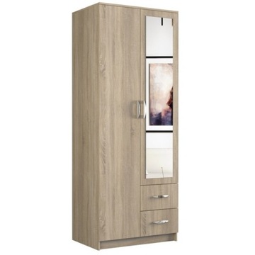 SZAFA ROMA DĄB SONOMA 80CM LUSTRO SZUFLADY TOP