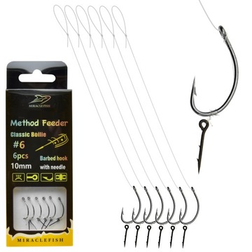 Haczyki Method Feeder na przyponie z igłą r 6
