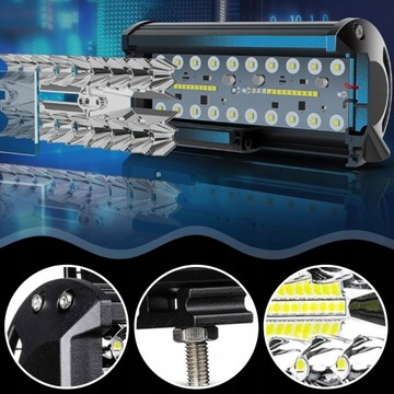 ZESTAW LAMPA ROBOCZA HALOGEN SAMOCHODOWY QUAD 2x 120W MOCNY LED CREE IP68