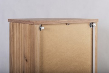 Szafka Łazienkowa Wisząca Słupek 139 cm RYFLOWANE Dąb Owalne fronty MDF