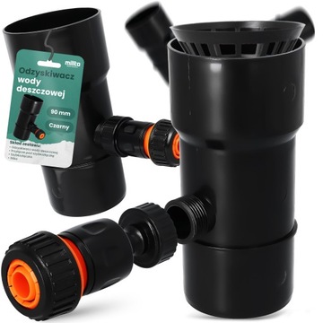 УЛОВИТЕЛЬ ДОЖДЕВОЙ ВОДЫ 90 ММ СБОРНИК ДОЖДЕВОЙ ВОДЫ ЖЕЛОБ ВОССТАНОВЛЕНИЯ ЧЕРНЫЙ X5