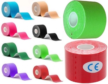 TEJPY TAŚMA PLASTRY MEDYCZNE KINESIOLOGY TAPE TAPING 5cm x 5 m - 4 szt