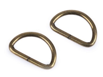 Półkółko półkole metalowe do torebki 32mm mosiądz
