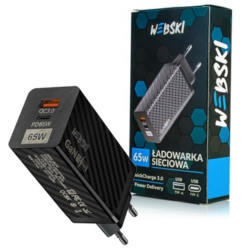 BARDZO SZYBKA KOSTKA DO ŁADOWANIA 65W TYP C USB A