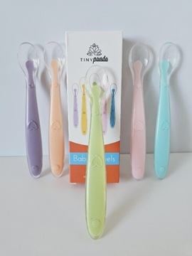 СИЛИКОНОВЫЕ ЛОЖКИ ДЛЯ МАЛЫШЕЙ TINY PANDA НАБОР 5 ШТ.