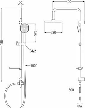MEXEN X33 НАВЕРХНОСТНАЯ ДУШЕВАЯ КОЛОННА, ХРОМ