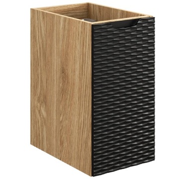 RYFLOWANA szafka pod blat 30 cm OCEAN BLACK 81-30-1D DĄB OLEJOWANY / CZARNY