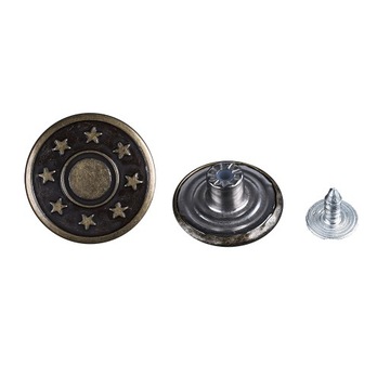 Guzik NABIJANY spodnie 20MM ANTYK WZÓR 10szt 586