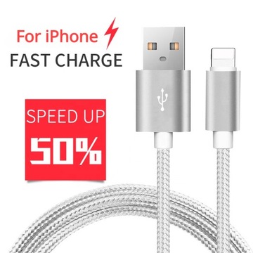 Нейлоновый USB-кабель для зарядки длиной 2 м подходит для IPhone 15 11 12 13 1 LLWL