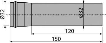 Металлический удлинитель DN32 A4000 ALCAdrain