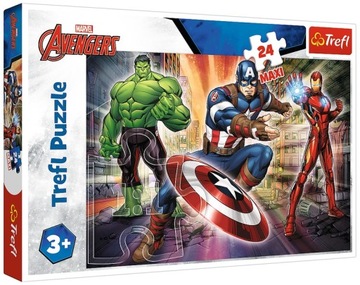 Duże PUZZLE The AVENGERS Marvel 24 ELEMENTY MAXI Trefl WYSOKA JAKOŚĆ