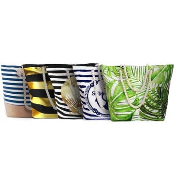 ПЛЯЖНАЯ СУМКА В ПОЛОСКУ ДЛЯ ДОЧИ НА МОЛНИИ ГОРОДСКОЙ ПОКУПКА ДЛЯ ПЛЯЖНЫХ ПОКУПОК