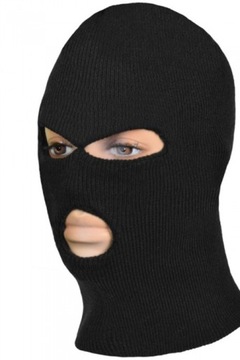 czapka kominiarka robocza pod kask czarna 3 otwory