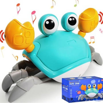 PEŁZAJĄCY KRAB ZABAWKA INTERAKTYWNA DLA NIEMOWLĄT DŹWIĘK ŚWIATŁA CHODZI GRA