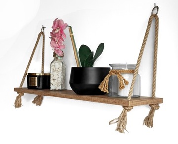Półka wisząca 80 cm Dąb craft złoty Styl LOFT INDUSTRIALNY