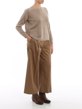 БРЮКИ ЖЕНСКИЕ КОРИЧНЕВЫЕ ШИРОКИЕ MAX MARA, размер 42/44