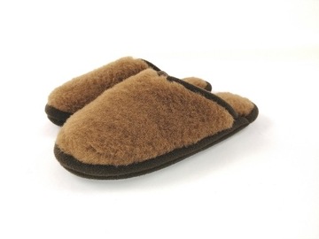 Laczki wełniane bambosze ROZM 39 Kapcie CAMEL