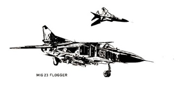 Naklejka ścienna samolot MIG 23 FLOGGER 160x58 cm