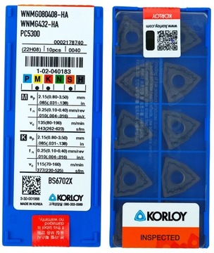 PŁYTKI WĘGLIKOWE WNMG 080408 HA PC5300 KORLOY