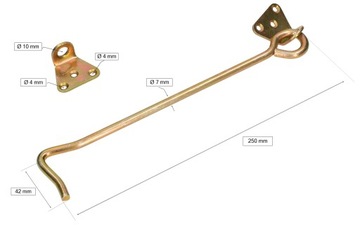 КРЮЧОК ДВЕРНОЙ КРЮЧОК ИЗОГНУТЫЙ ВИНТ 250х7ММ