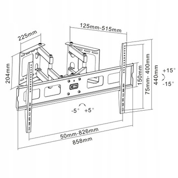 Угловой поворотный кронштейн для телевизора с диагональю 40–63 дюйма FN13