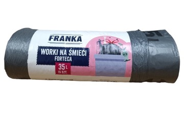 WORKI NA ŚMIECI Z TAŚMĄ 35L SUPER MOCNE ELASTYCZNE 15SZT