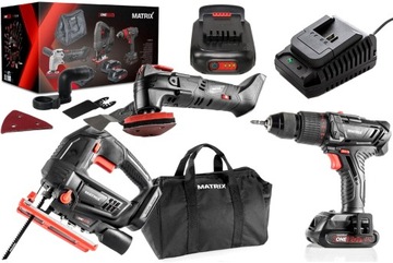 MATRIX WKRĘTARKA WYRZYNARKA MULTITOOL ZESTAW 20V