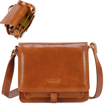 Torebka na długim pasku crossbody skóra licowa