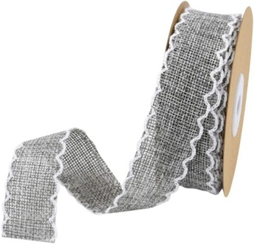TAŚMA DO ROBIENIA WSTĄŻKI LNIANA 2,5CM 9M PREMIUM