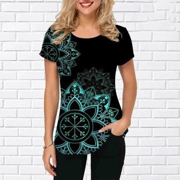 Floral Print Women's T Shirt 2023 New Girls Clothe