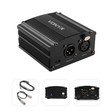 Zasilacz phantom 48V USB-C do mikrofonów mikserów XLR