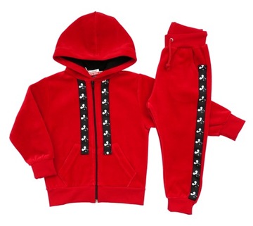Czerwony WELUR dres welurowy dla dziewczynki 86