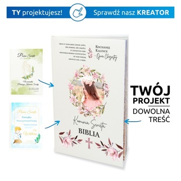 Biblia na Komunię pamiątka z nadrukiem KREATOR