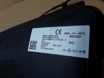 AIRBAG ULOŽENÍ SEDADLA PŘEDNÍ PRAVÁ VW BEETLE 5C HB 2013 5C5880242A