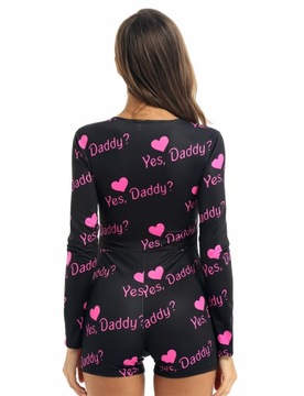 Women Yes Daddy Letter Leopard Printed Sleepwear J