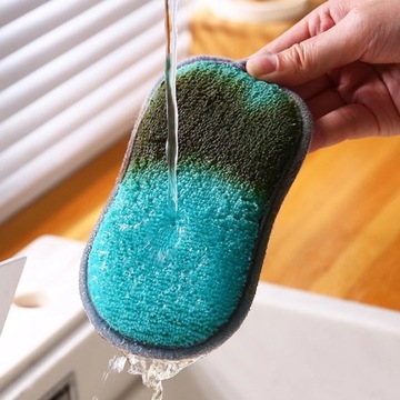 10 шт., двухсторонняя губка для мытья посуды