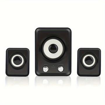 Enhanced Bass Wired USB Desktop & Laptop Speaker System - Plug & Play,