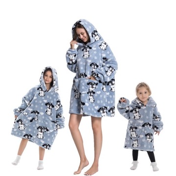 CIEPŁA BLUZA KOCE OVERSIZE GRUBA KOCE FUTRZAK SOFOWE