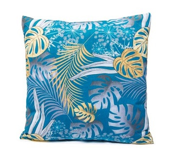 POSZEWKA bawełna 35x35 Liście Jungle Niebieskie